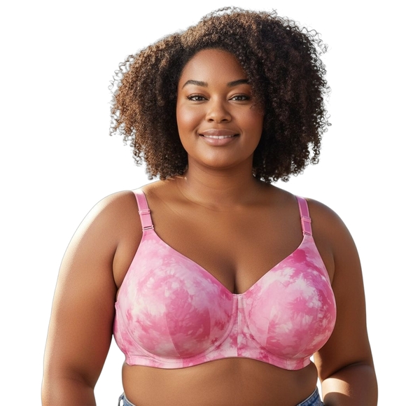 Torrid 15059065 Pink Tie Dye Adjustable Lightly Lined Wireless Bra Size 44DDD - Picture 1 of 5